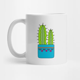 Cute Cactus Design #114: Big And Small Cacti In A Nice Blue Pot Mug